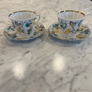 Vintage Lomonosov porcelain teacup and saucer set